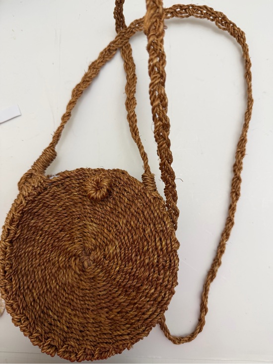 Accessories - Woven Round Crossbody Bag in Brown